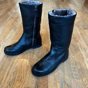 Gentle Souls by Kenneth Cole black leather mid calf boots size 8
